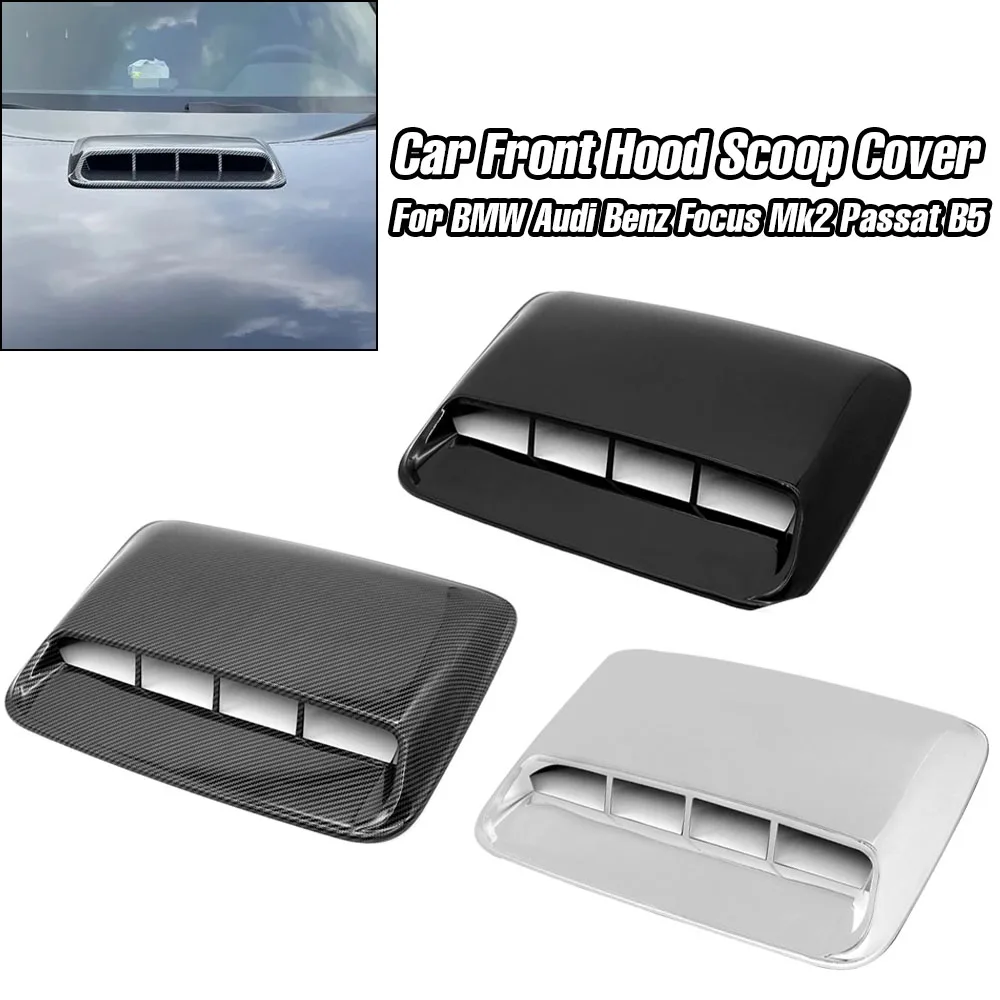 Universal Car Hood Scoop 3D Decorative Air Flow Intake Vent Cover Turbo Style Engine Bonnet Accessory incarbon fiber/White/Black