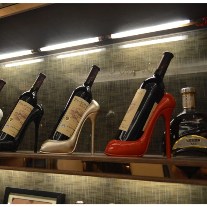 Creative Resin High-heeled Shoes Shape Wine Bottle Holder Stand Wine Rack Ornaments Living Room Bar Wine Cabinet Decoration Gift
