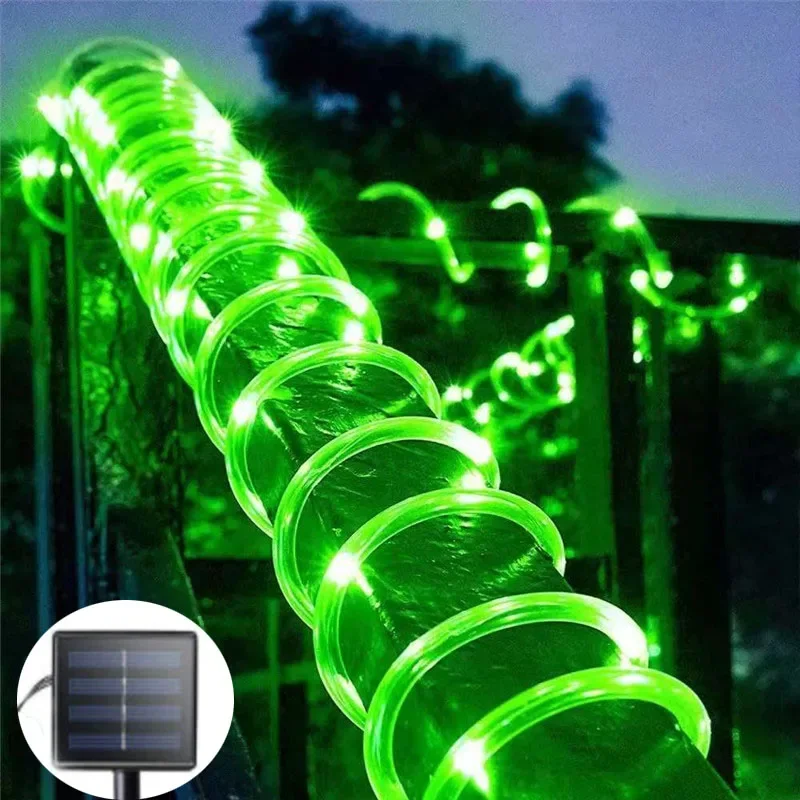 Solar Tube Rope Led Light Outdoor Garden Christmas Decoration Garland Xmas Solar Rope String Light Fairy Strip 32m/22m/12m/7m