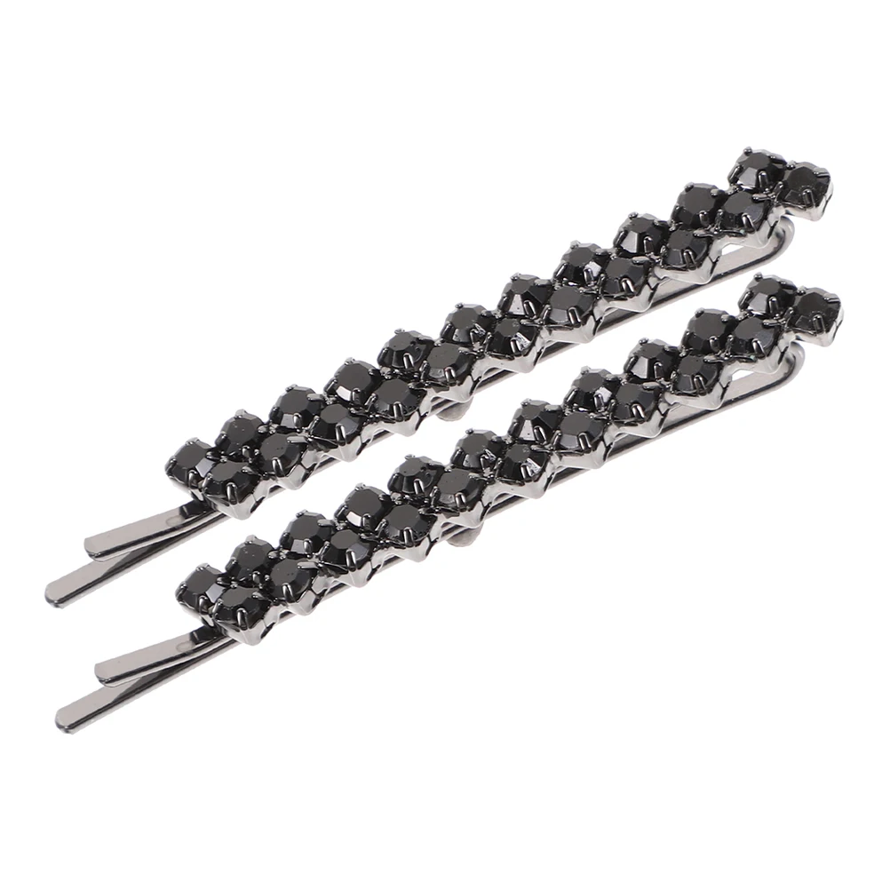 

2pcs Crystal Hairpin Clip Diamond Bobby Pins Glitter Barrettes Decorative Rhinestone Accessories Girls Metal Hair Clips