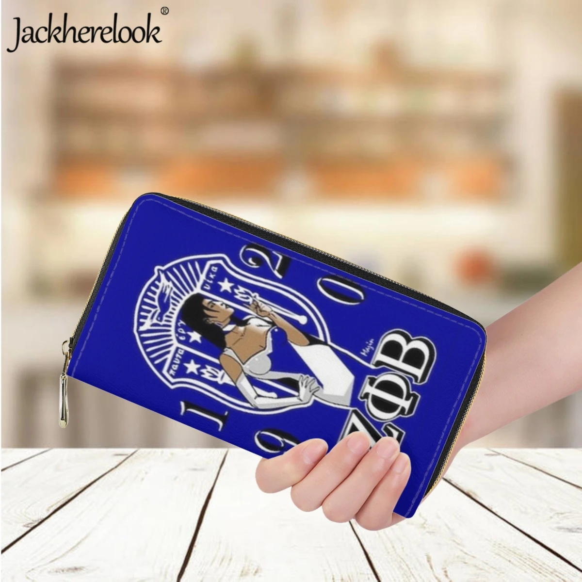 

Jackherelook Zeta Phi Beta Sorority 1920 Women's Fashion Luxury Wallet Long Leather Money Bag Business Credit Card Holder Purse