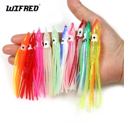 WIFREO 20 sztuk 5-9cm Luminous przynęty miękkie przynęty w kształcie krewetek ośmiornice przynęty dla połowów morskich Snappers tuńczyk Kingfish Sailfish Marlin