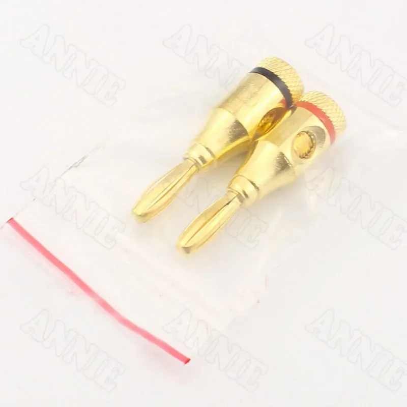 100pcs/lot Solderless Speaker Horn Wire Socket Large Gold Plated For Budweiser Banana Plug Connector