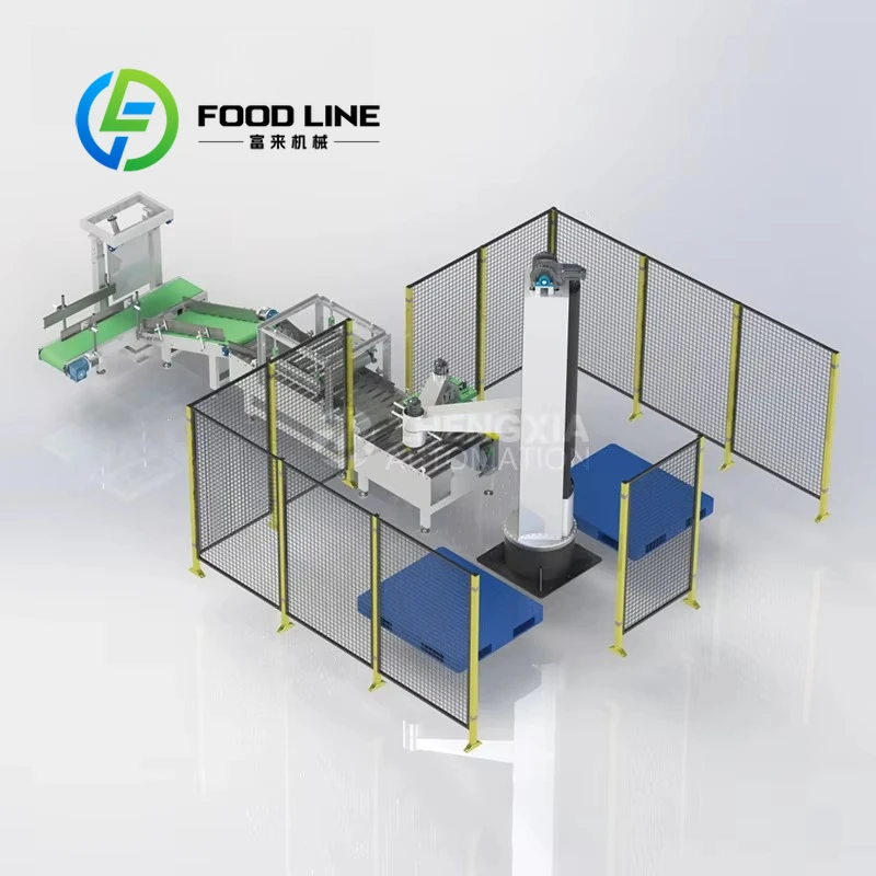 Bag Automatic Robot Arm Column Palletizer Machine for Animal Food Feed Water Bottle Onion Rice Seed Bags Pallet Stacker Pickup