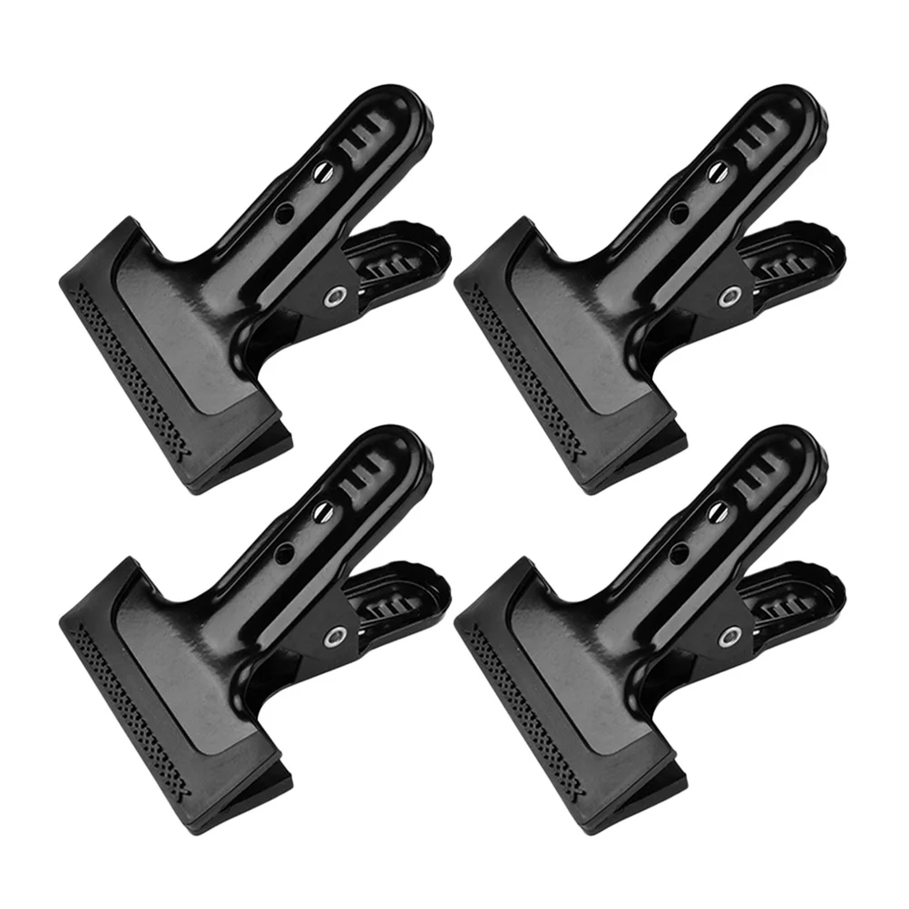 

4Pcs Backdrop Clips Black Metal Clamps Large Size Photography Background Cloth Fixing Clamps Durable Backdrop Clips
