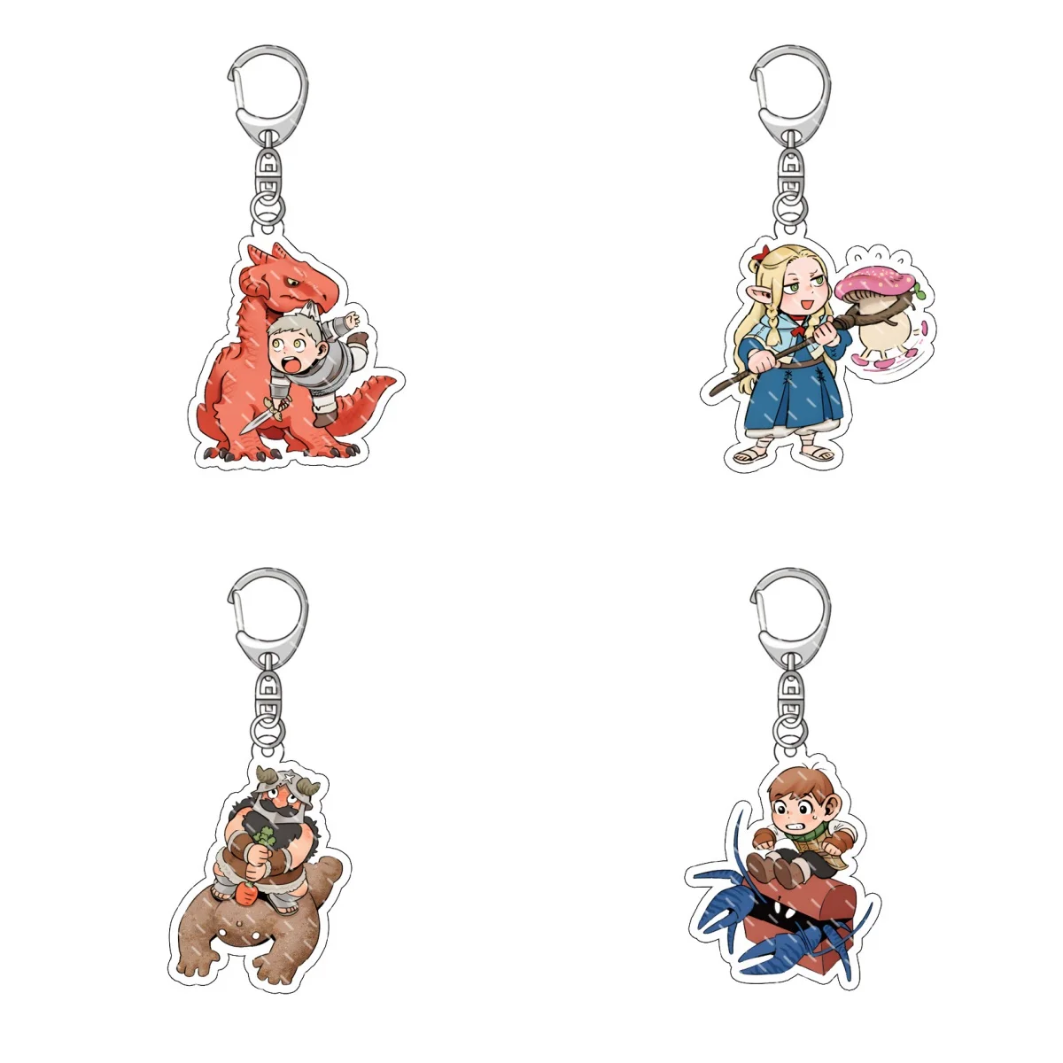 6CM Anime Delicious in Dungeon Marcille Laios Senshi Chilchuck Falin 6cm Acrylic Key Ornament Adornment Keychains Gifts