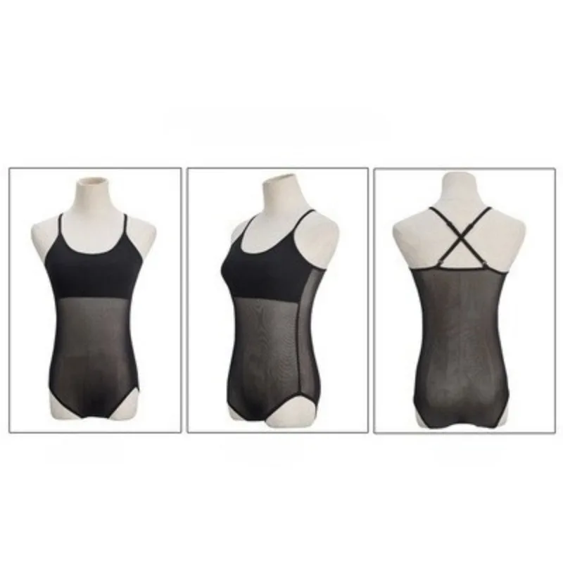 맞춤형 밸리 댄스 의상 베이스 조끼 라틴 댄스 발레 내부 탑 캐미솔 메쉬 허리 보호 및 바디 커버리지