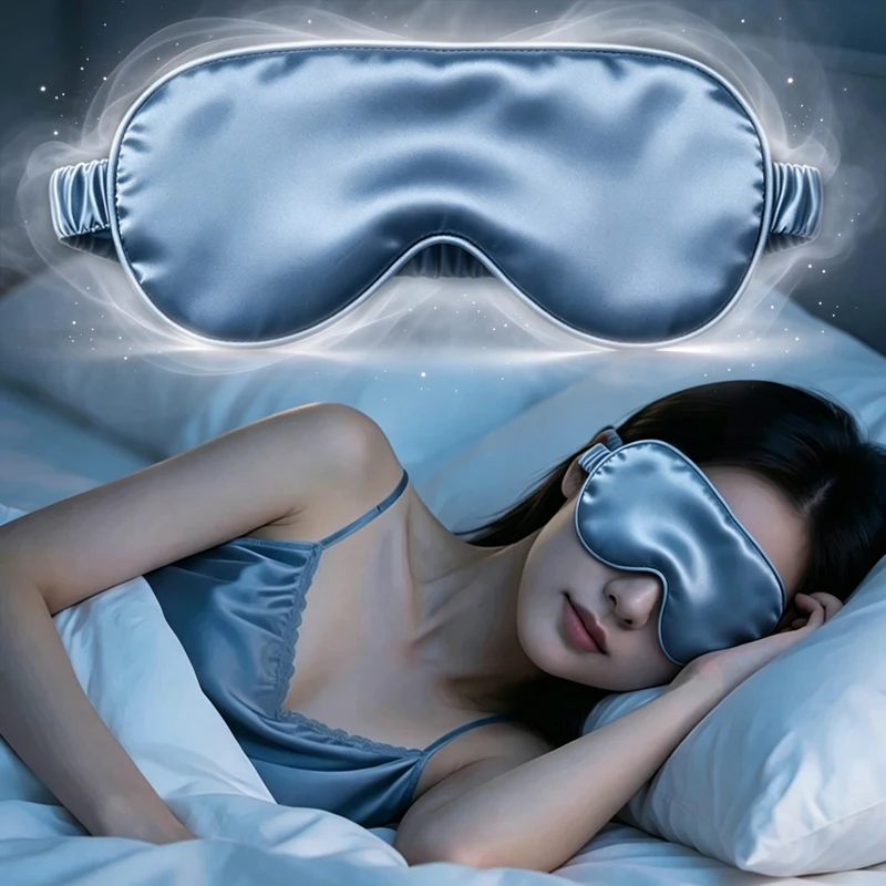 Glossy Eye Mask Imitated Silk Eye Patch Block Out Light Soft Paded Sleep Mask For Travel Relax Rest Men Women Eye Care Tools