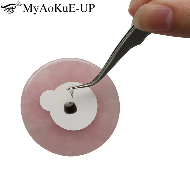 1pcs Eyelash Extension Glue Holder Jade Stone Eyelashes Glue Adhesive Pallet Round Lash Lift Pad Beauty Supplies Makeup Tools