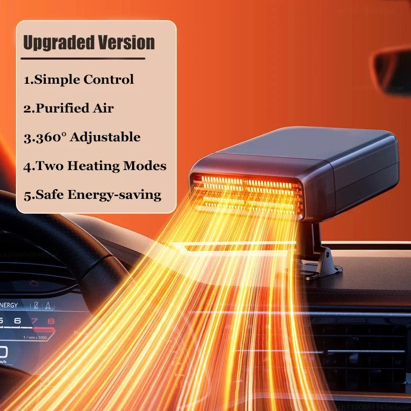 Xiaomi Riscaldatore per auto Inverno Riscaldamento rapido 12V/24V Ventilatore riscaldato elettrico portatile Parabrezza Sbrinatore Disappannamento Riscaldamento per viaggi in auto