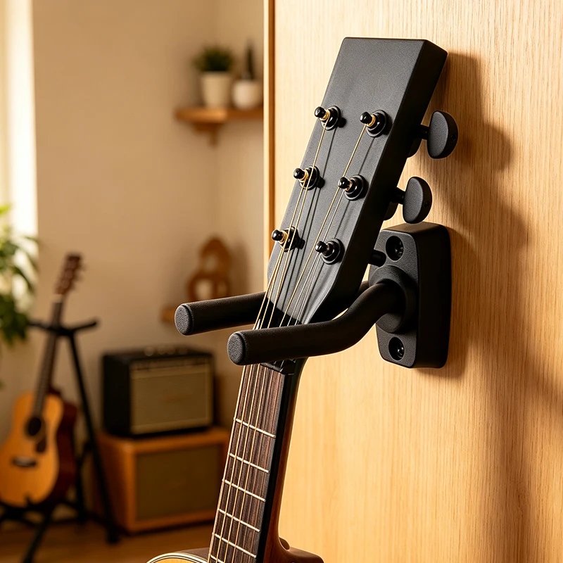 Guitar Display Rack with Picks Set Storaging Playing Kit Black Guitar Wall Mount Hook Random Mixed Color Celluloid Plectrums ZYF