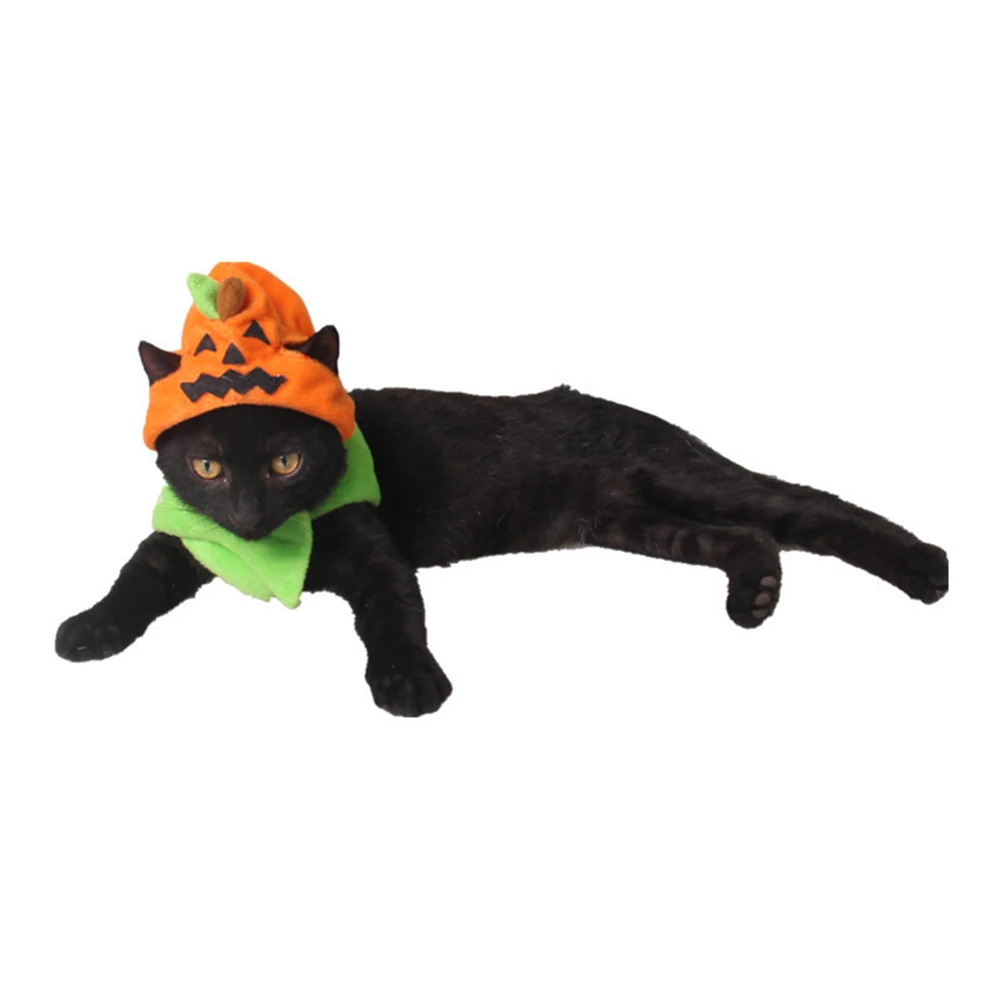 

Halloween Pets Costumes Pumpkin Hat Dress Has Cosplay Decor Kitten Mother Funny