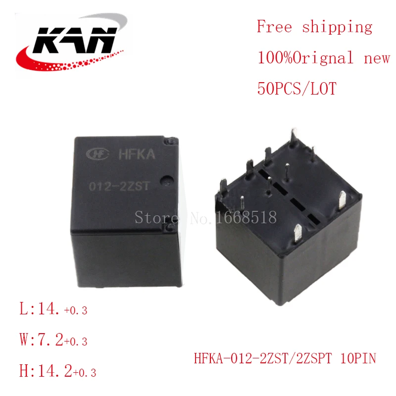 Free shipping 50pcs relay HFKA-012-2ZST HFKA-012-2ZSPT 12VDC 10PIN Original New