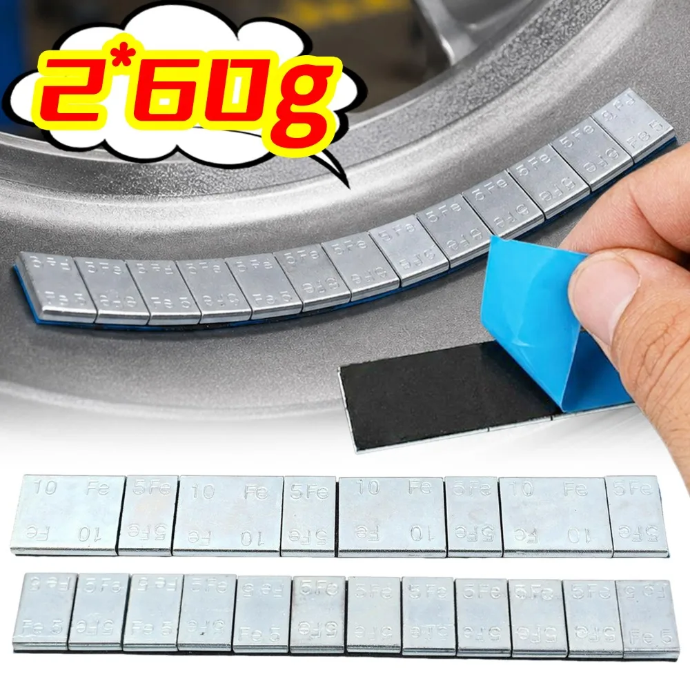 Car Wheel Balance Weights Self Adhesive Zinc Plated Iron Segment Auto Part Tire Dynamic Balance Strip Universal 5g*12/ (5+10)g*4