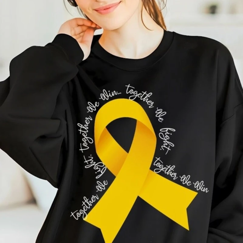 

Childhood Cancer Sweatshirt Cancer Support Crewneck Sweatshirt Survivor Gift Cancer Awareness Gifts Autumn Clothes Long Sleeve