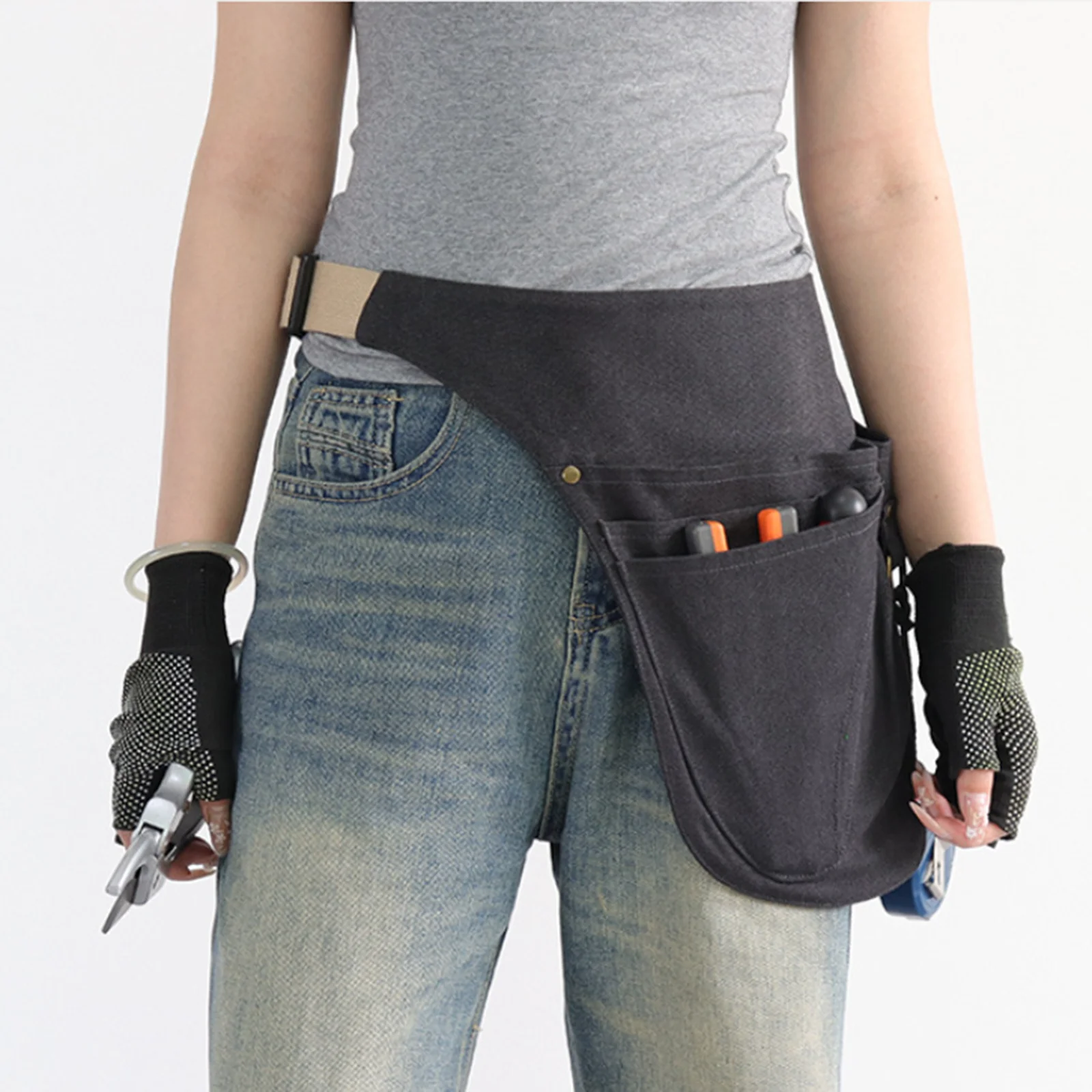 

Tool Waist Belt Portable Storage Organizer Durable Canvas Pouch for Plumber Farmer Carpenter Workshop