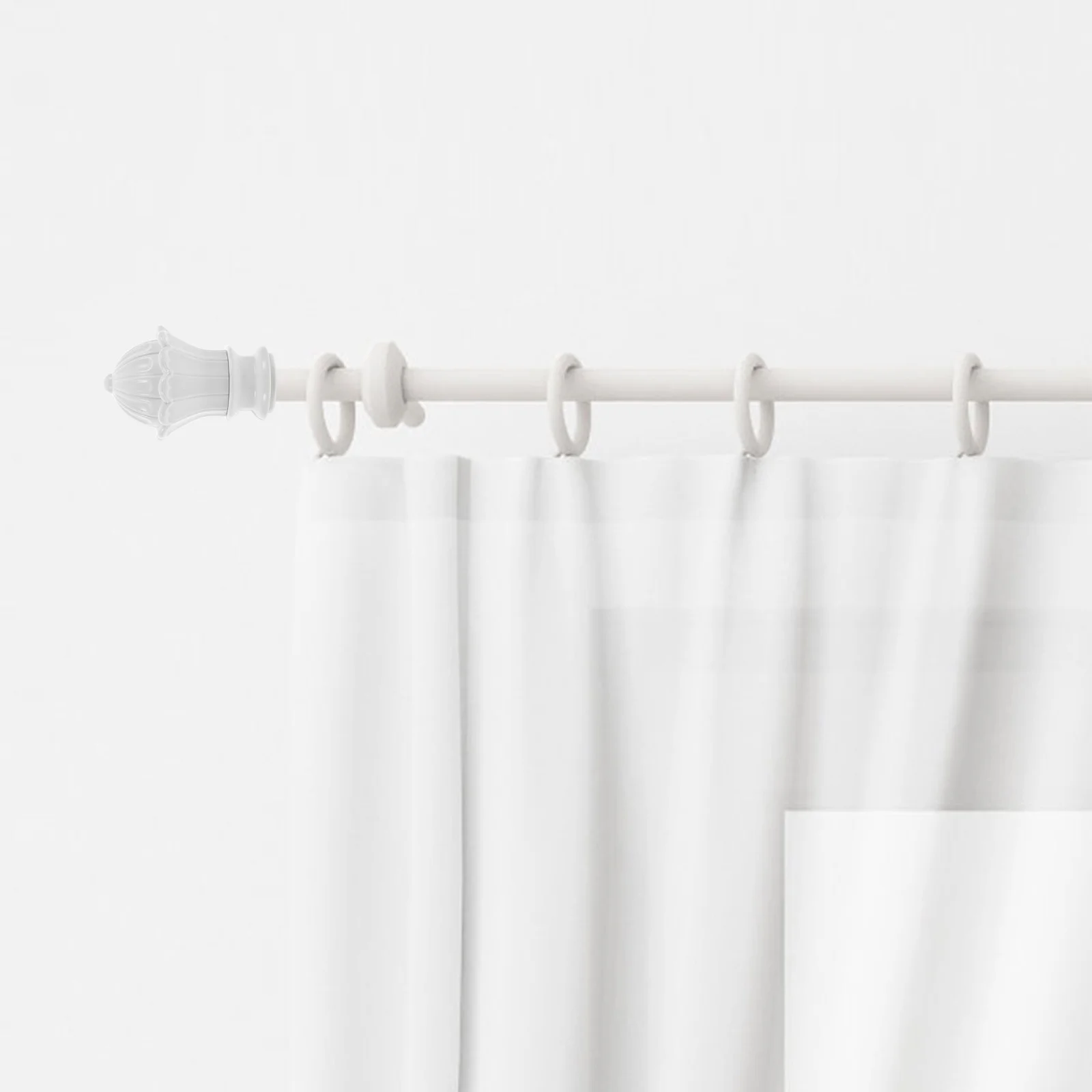 

4Pcs Window Curtain Rod Finials 26-28Mm Plastic End Caps Decorative Curtain Rod Cover for Home Office Nursery Drapery Track