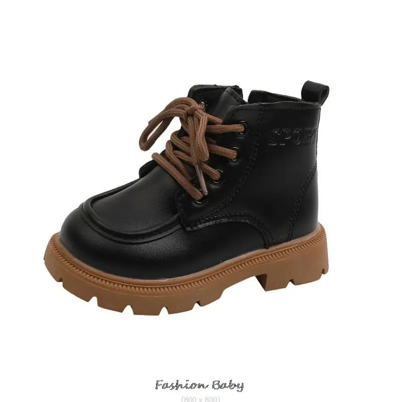 Zapatos para niños de estilo inglés, botas para niños y niñas, zapatos Vintage de moda de otoño e invierno, botines cortos para niños, б®тинки дет