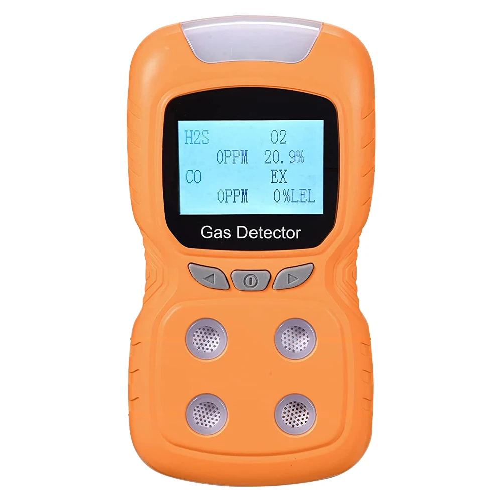 

Digital LCD Display Rechargeable Battery Powered Voice Sound Light Shock Alarm 4 in 1 Multi Gas Detector Monitor Tester Analyzer