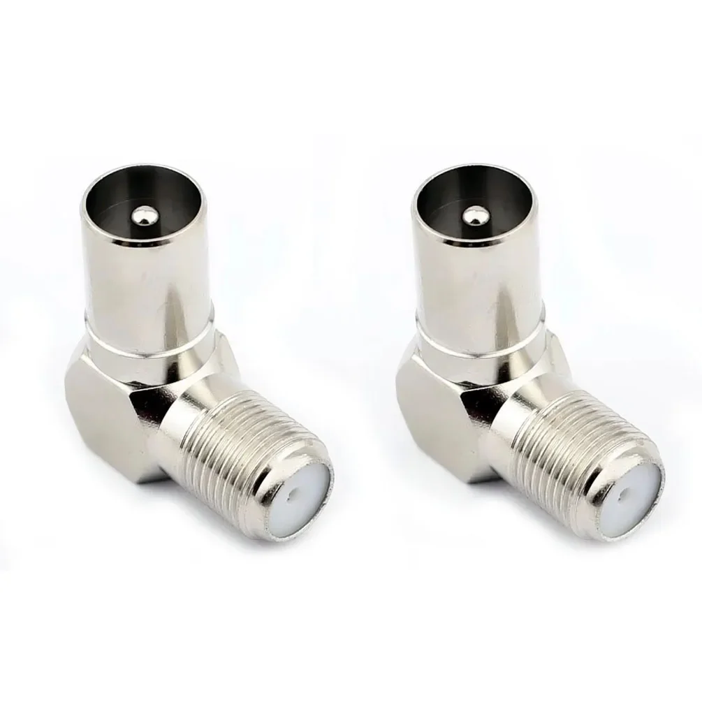 90° Right Angle F-Type Female to IEC Male Coaxial Adapter TV/Cable/Satellite Connector for Coax Cable | Premium Signal Stability - view 2