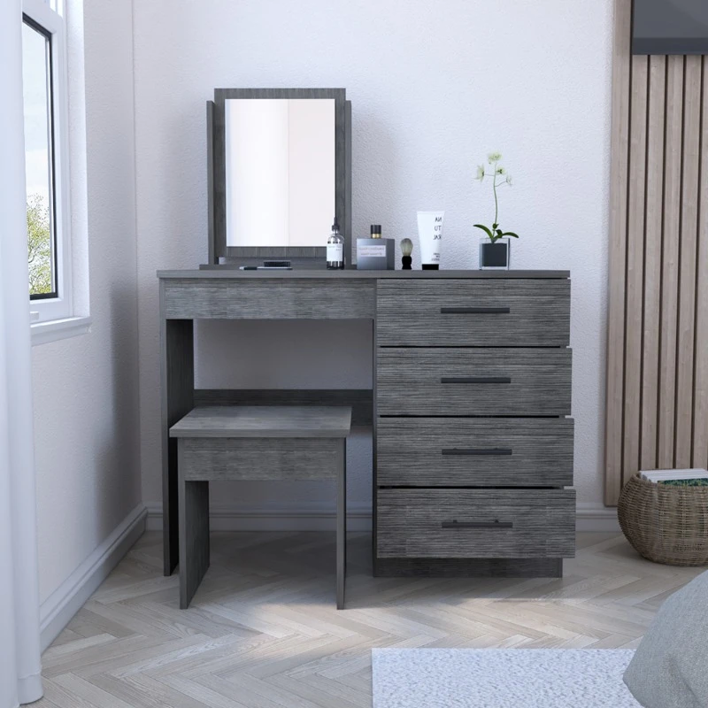 

40x17x50 Inch With Mirror Makeup Vintage Dresser Table Wooden Storage Vanity Desk Set Drawers Mueble Para Casa Bedroom Furniture