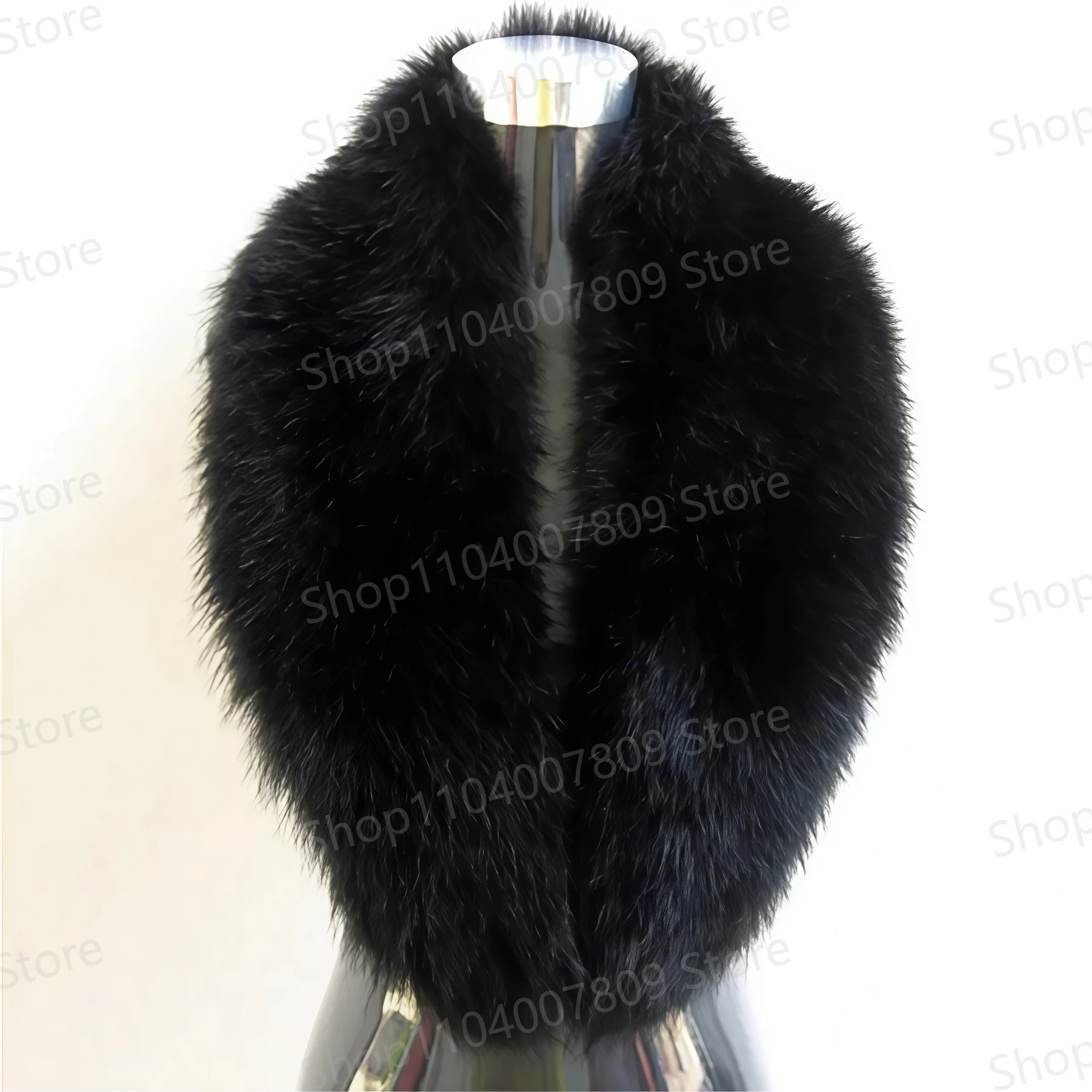 Faux Fox Fur Collar Scarf Thick Imitation Fur Shawl Collar Wrap Neck Winter Neck Warmer Scarf Down Jackets Hood Fur Decoration