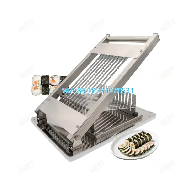 Wmwmnu Food Grade 304 Stainless Steel Sushi Rolls Slicer Manual Soft Food Cutter Cut Into 8 10 12 Slices