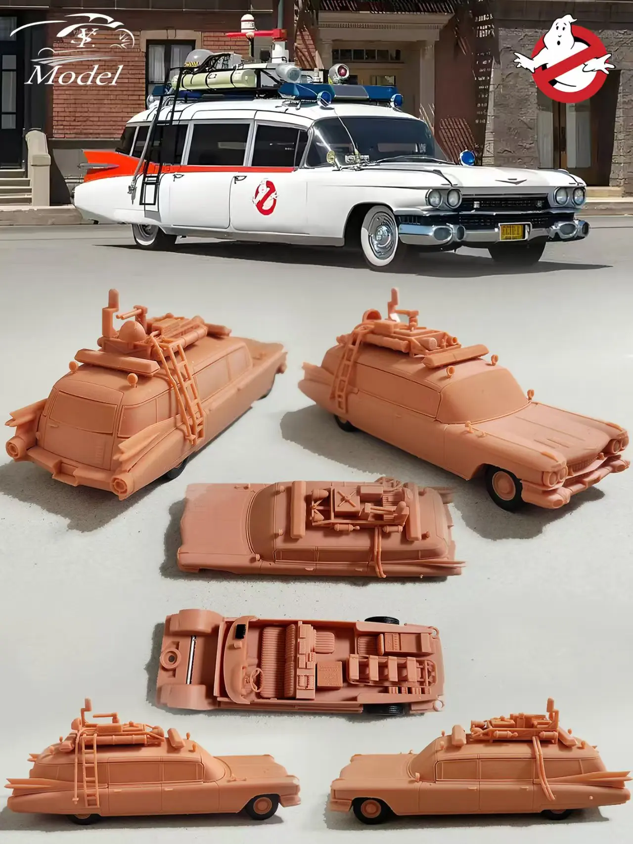 YS 1:64 Movie version of Ghostbusters Diecast Model Car