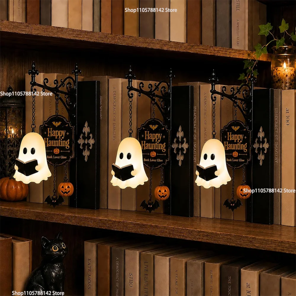 Christmas Retro Library Lantern Snowman Bookshelf Light Halloween Desktop Ornament Perfect for Bookshelves of Book Lovers