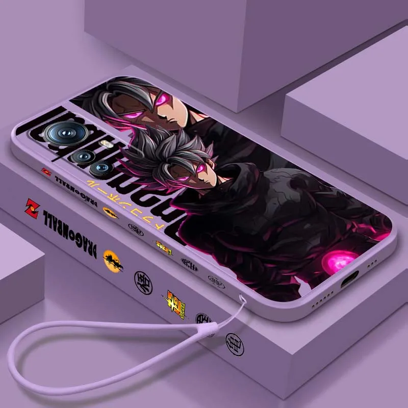 

Anime Black Goku Dragon Ball For Xiaomi Mi 15 14 13 13T 12 12T 12S 11 11i 10T 10 Lite Pro Ultra 5G Liquid Left Rope Phone Case
