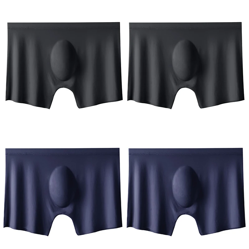 

Men's Ice Silk Boxer Shorts 4 Pack-Seamless Ultra-Thin Breathable Underwear for Men Comfortable Sexy Summer Panties Daily Sports