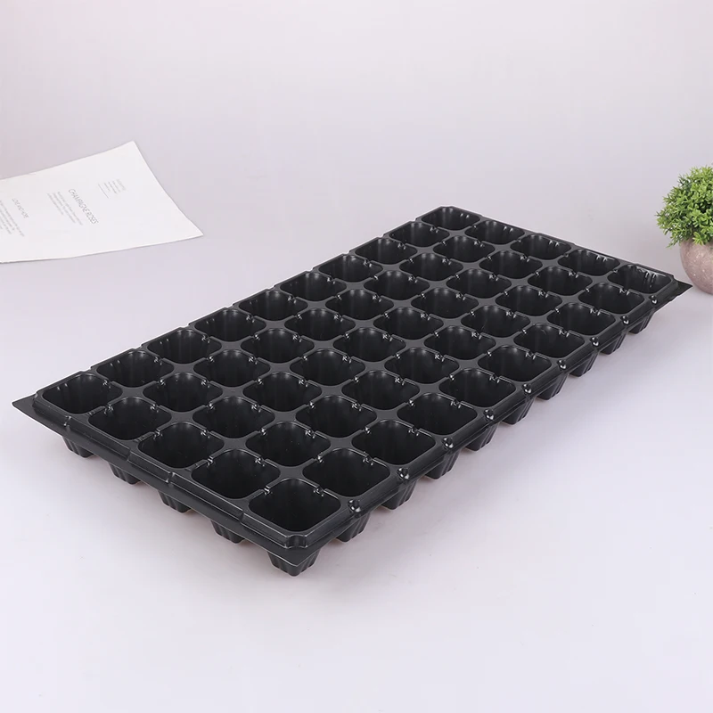 2Pcs 50 Cells Seedling Trays Plastic Gardening Germination Trays Black Seedling Container Garden Supplies For Vegetable Flower