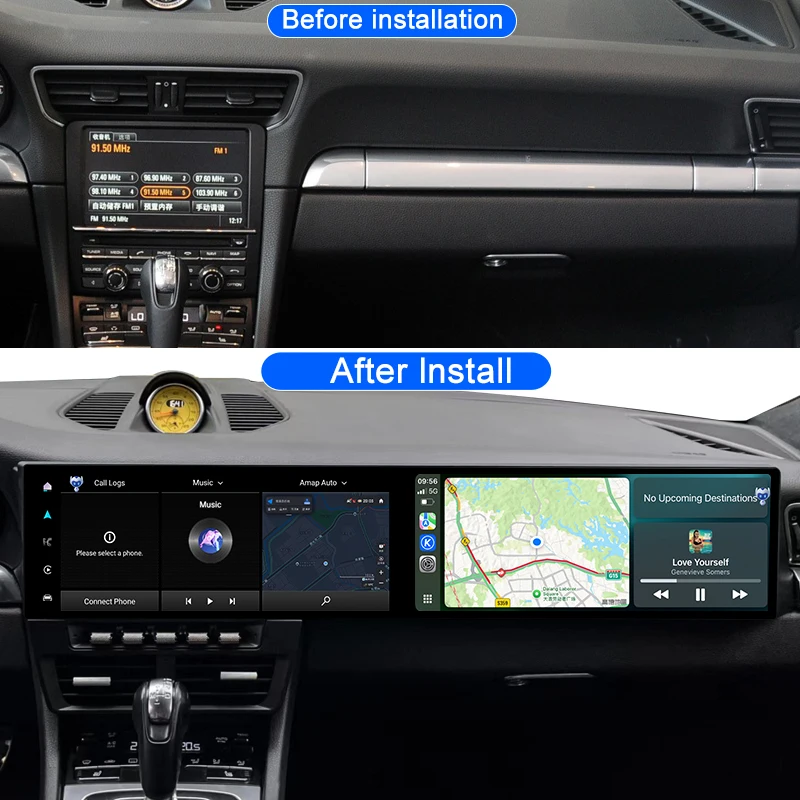 STWEI for Porsche 911 Dual Screen 2012-2018year Dual Screen 24.6-inch Android 14 Car Radio Multimedia Video Player CarPlay GPS