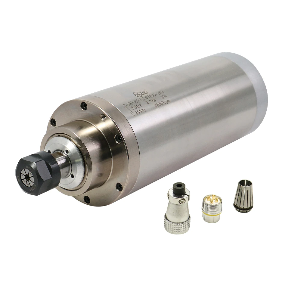 

HLTNC High Speed 24000rpm Water Cooled 400HZ 3.7kw ER20 380V 10A Metal Milling Spindle Motor For Cnc