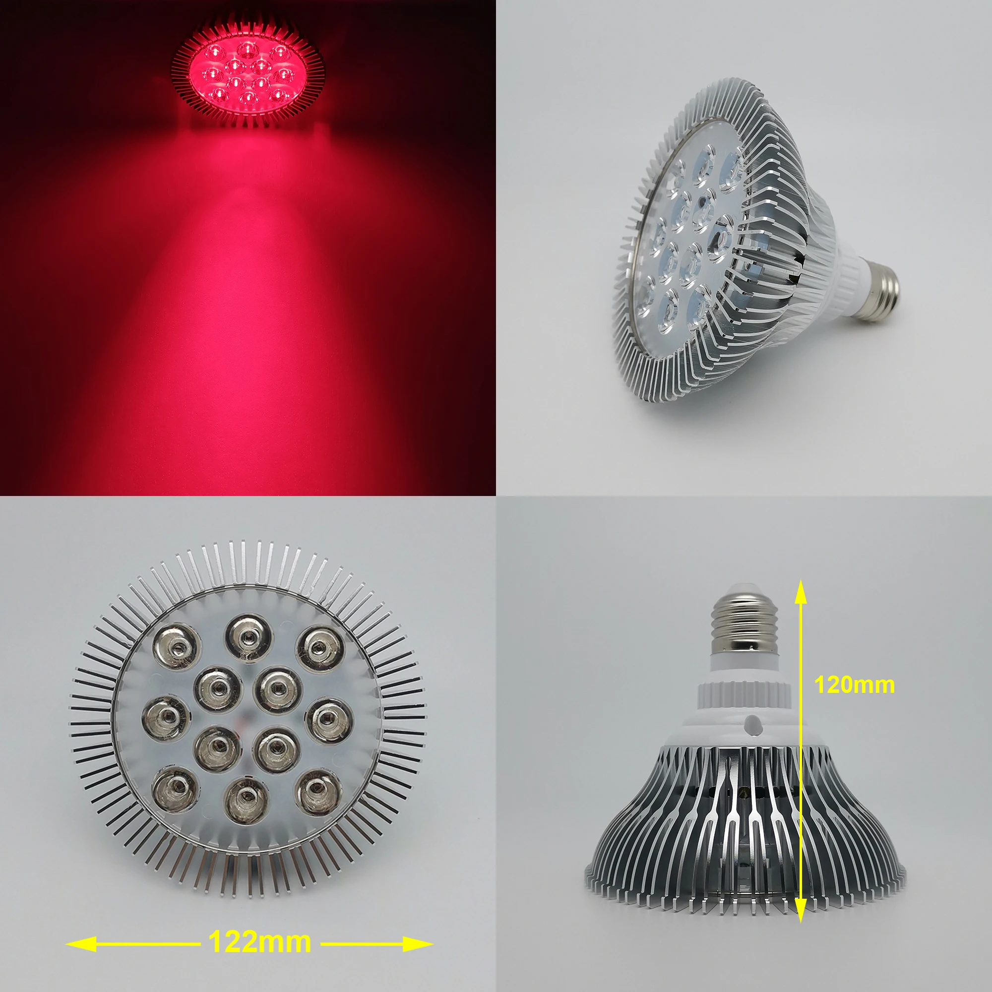 12W / 24W 660nm PAR38 Deep Red LED Lamp Spot Light Bulb for Therapy Plant Aquarium E27 E26