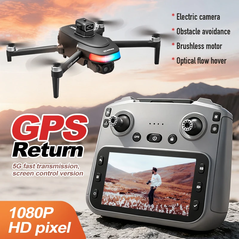 D19 GPS Drone 1080P كاميرا مزدوجة، تجنب العوائق الذكية، محرك بدون فرش، تحوم التدفق البصري، جهاز التحكم عن بعد مع الشاشة #1