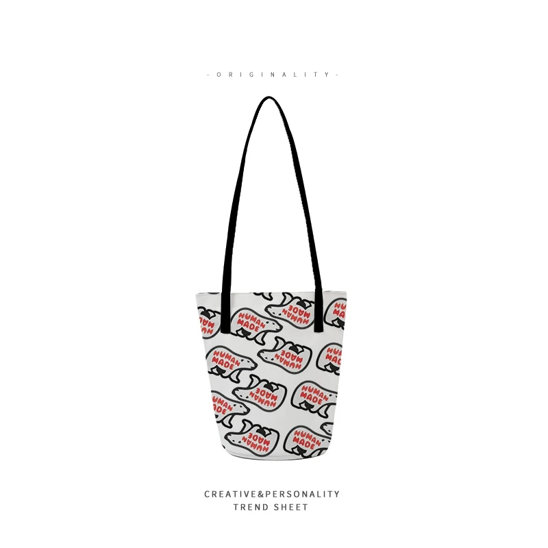 borsa-in-tela-con-tracolla-sottile-da-donna-stile-giapponese-con-motivi-di-tigre-tartaruga-anatra-orso-polare-e-secchio-d'acqua-di-human-made