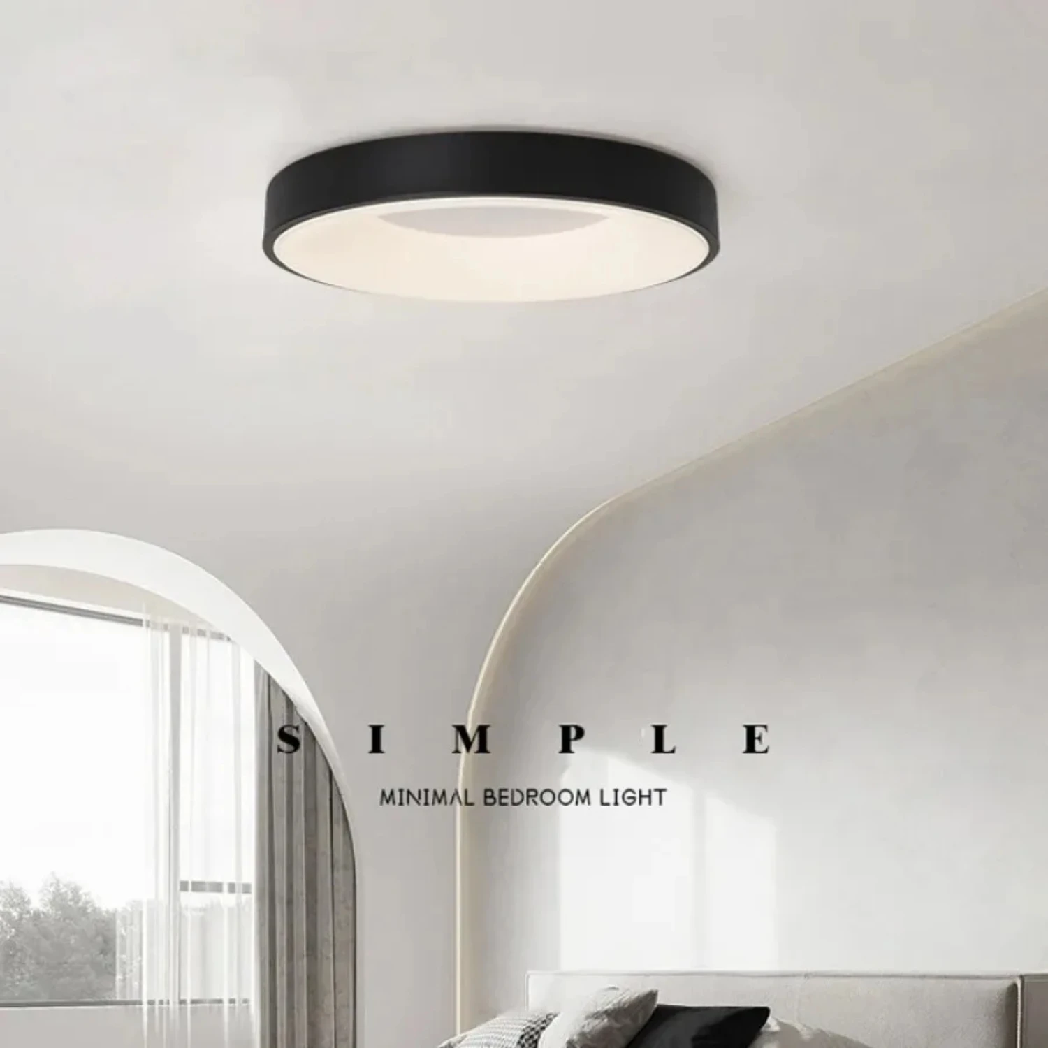 New Ceiling Light Nordic Macaron Circular 110V-260V Dimmable Bedroom Corridor Study Balcony Children's Room  Light