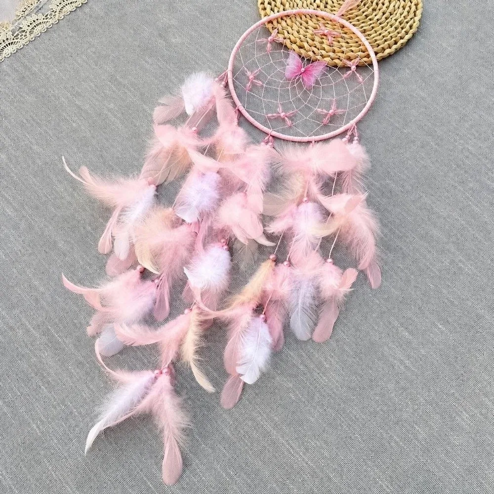 Handmade Butterfly Dream Catcher Home Decoration Wall Hanging Oranments Butterfly Wind Chime Creative Gifts Room Hanging Decor