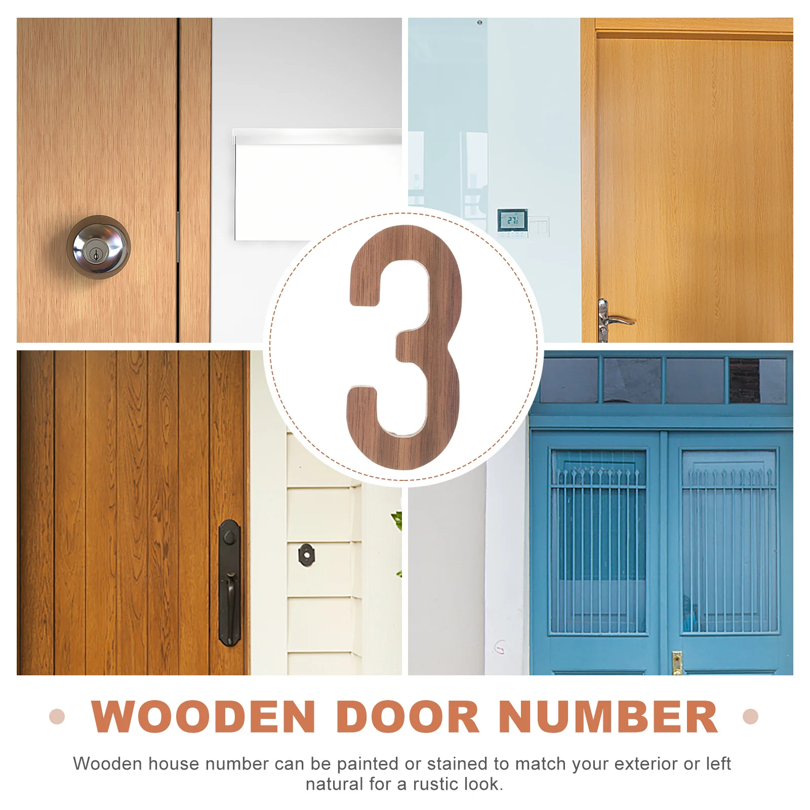 

Oversized Numbers for Outside Wood Frame Address Plaque Contemporary Design Easy Mounting Garden Fence Decor
