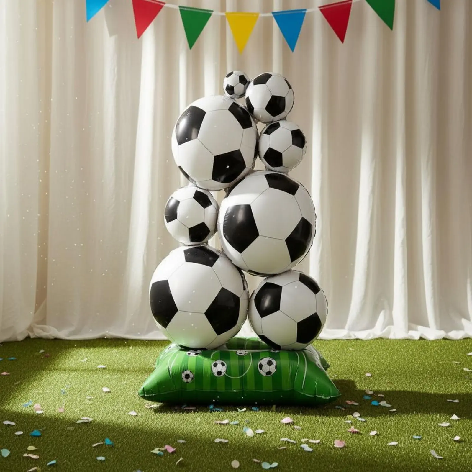 

International Soccer Tournament Soccer Display Standing Design Soccer Balloon Stand Football Championship Cup Balloon