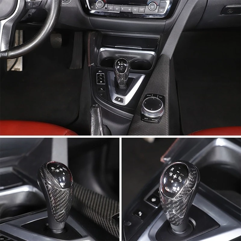 

Car Gear Shift Shift Lever Decoration Gear Handle Real Carbon fiber Cover For BMW M3 F80 2018 Interior modification accessories