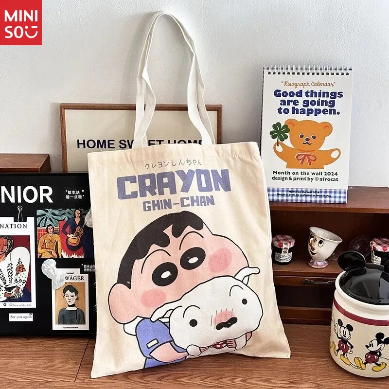 حقيبة قماش مينيسو تلوين شين تشان، حقيبة كبيرة للمدرسة والاستخدام اليومي #2