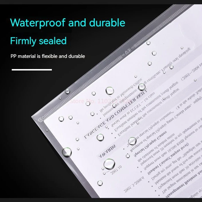 A4 Folders File Bag Transparent Solid Color Student Use Label Classification Test Paper Bag Storage Bag Office Stationery 50pcs