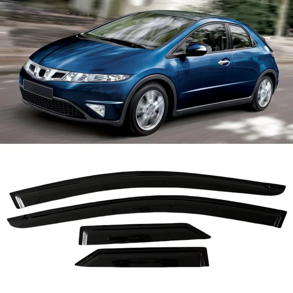 

Для HONDA CIVIC HATCHBACK 5-дверный 2006 2007 2008 2009 2010 2011 ветровые дефлекторы дождевики дверные шторы вентиляционный козырек оконный козырек