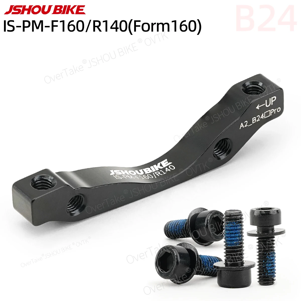 JSHOUBIKE 1/2/4/10/20PCS MTB Disc Brake Caliper Adapter Fork and Frame IS TO PM From 160mm TO 160/140mm Rotor 6066AL With Bolts