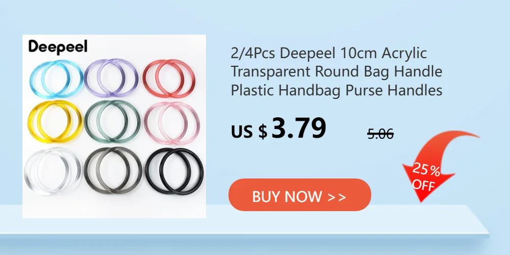 1/2/4Pcs U-shaped Acrylic Transparent Bag Handle Plastic Purse Frame Kiss Clasp Women Handbag Woven-bag Replace Bags Accessories