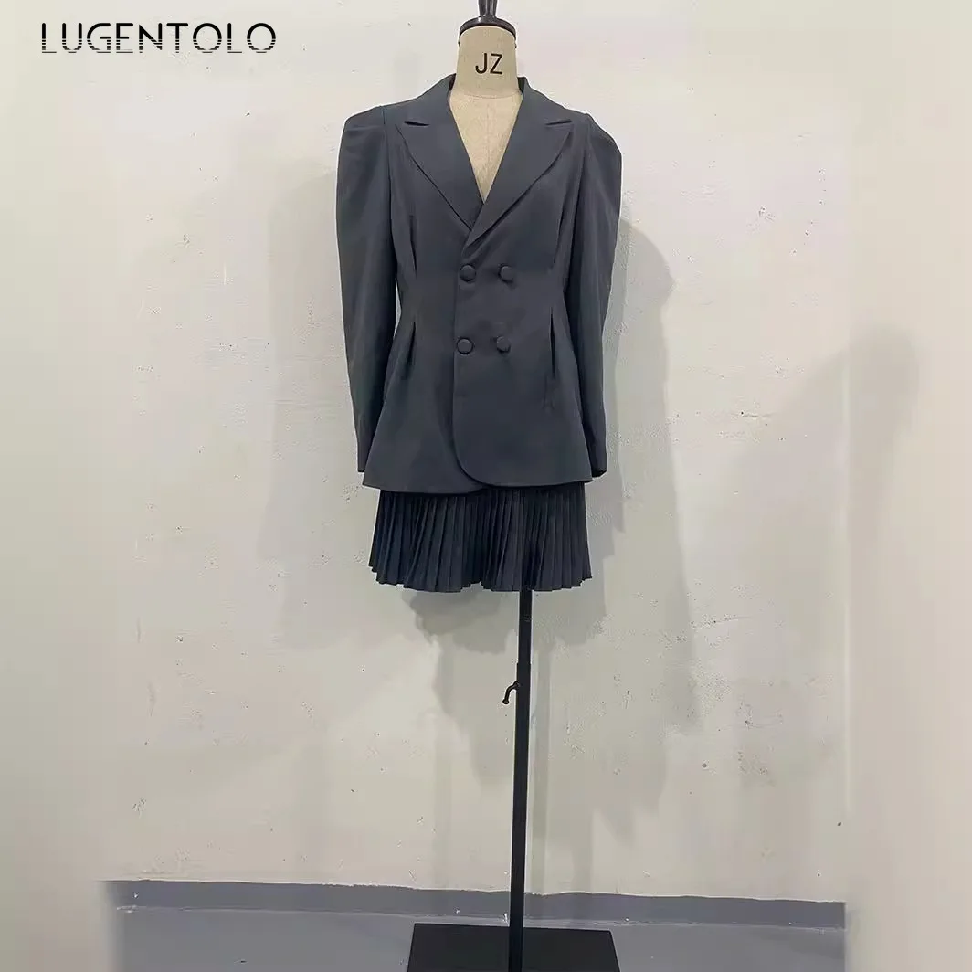 Vrouwen Zoete Blazer Roze Girly Hart-breasted Lange mouwen Pak Nieuwe Lente Herfst Office Lady Fashion Casual Solid Slim Blazers