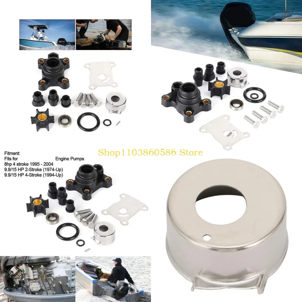 242A Outboard Water Pump Repair Kit with Impeller, Plate and Sealing Parts, Complete Cooling System Service Set for 1974-2005