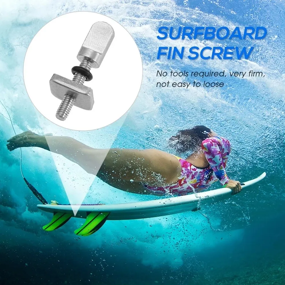 1PCS Stainless Steel Surf Fin Screws Replaceable Rustproof Sliding Fin Screws M4 Thread Corrosion Resistant Fin Bolts